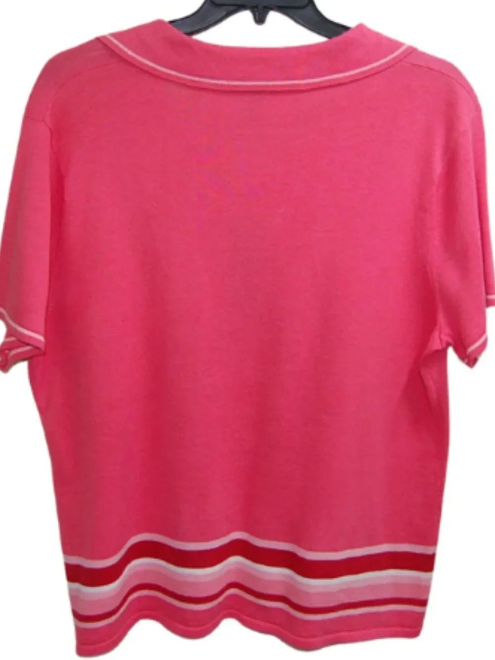 Norton McNaughton Women’s 2X Pink Tropical Floral Ramie Cotton Knit Cottagecore - Picture 4 of 12